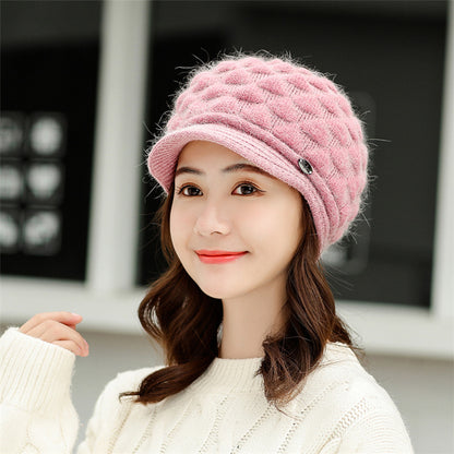 Plush thick warm ear protection scarf hat