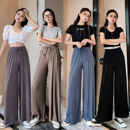 Chiffon trousers straight starry pants