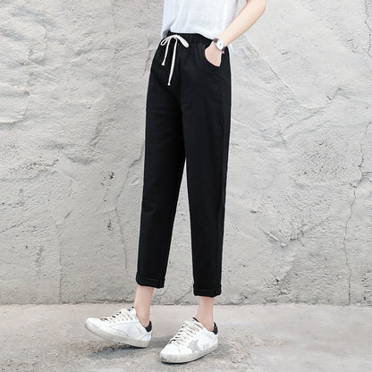 Loose Plus Size Linen Slimming All-match Casual Pants