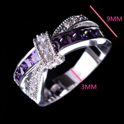 Electroplated amethyst diamond ring