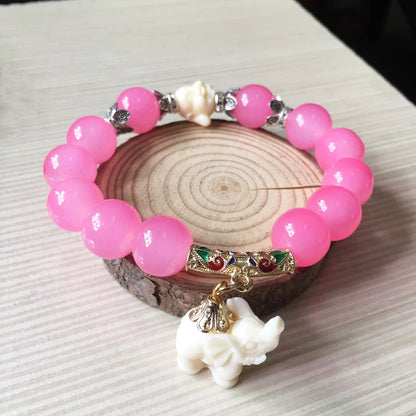 Crystal Elephant Charm Bracelet