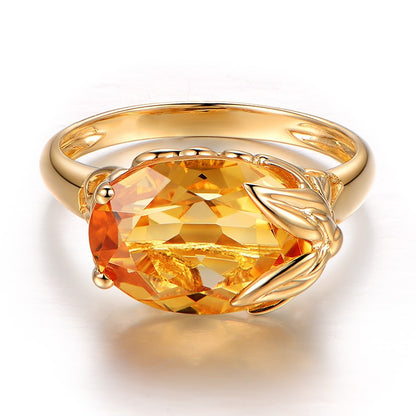 Engagement Ring Citrine Gemstone Ring