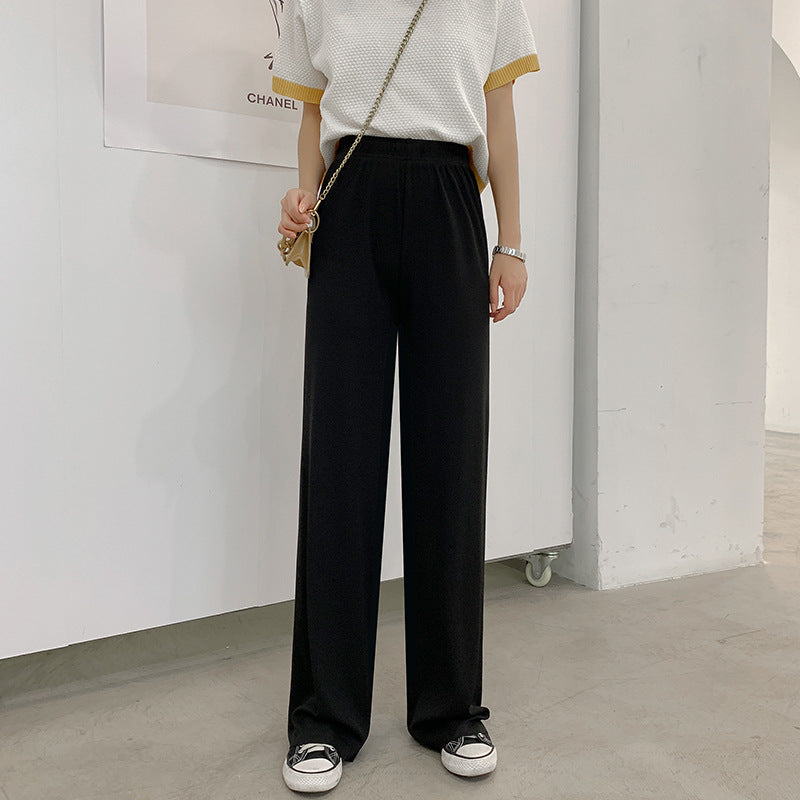 wide leg pants drape loose and thin straight-leg pants