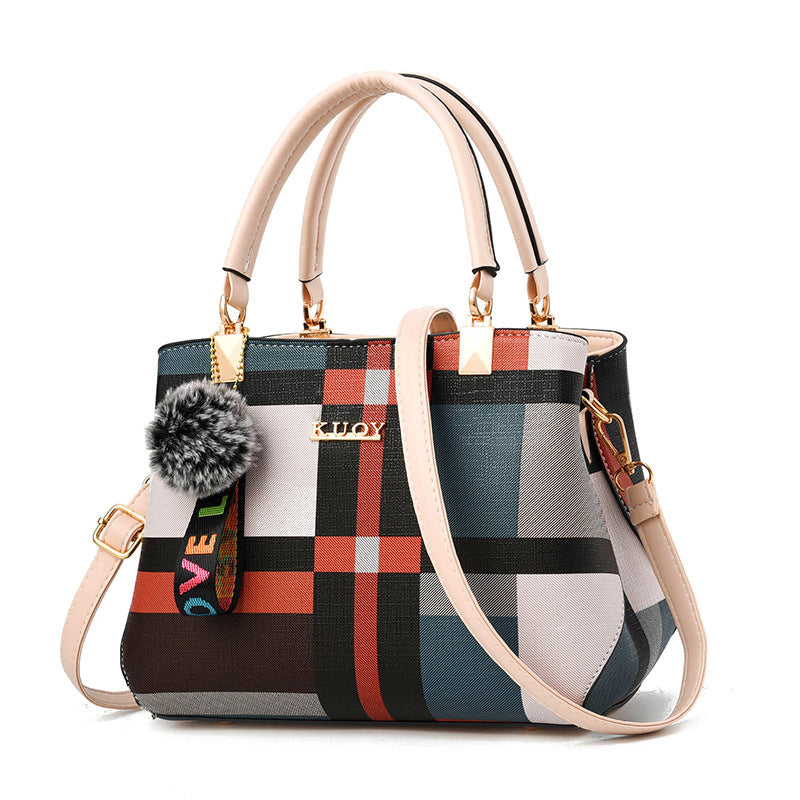 Checked fashion one-shoulder bag