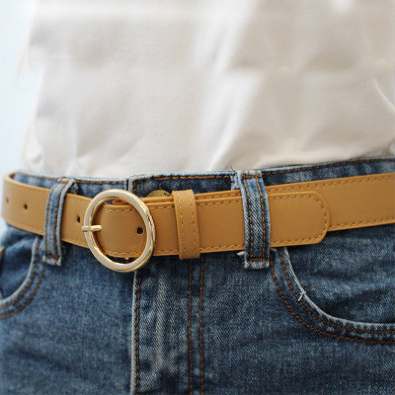 Alloy versatile round buckle belt