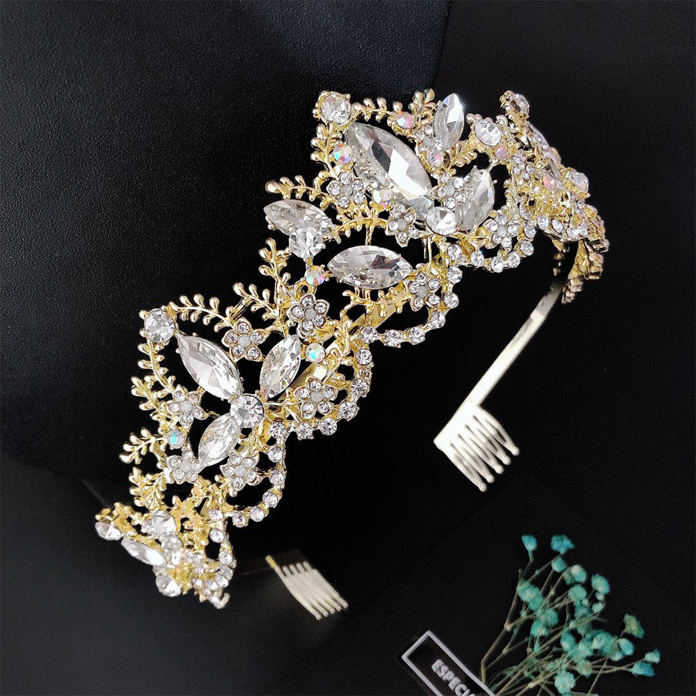 Baroque Exquisite Crown Bridal Light Gold Crown