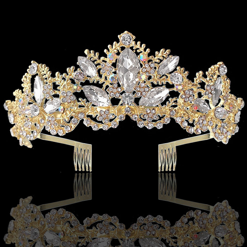 Baroque Exquisite Crown Bridal Light Gold Crown