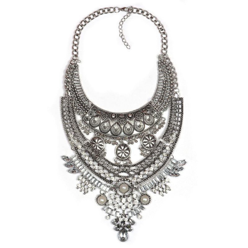 Alloy Diamond Short Necklace