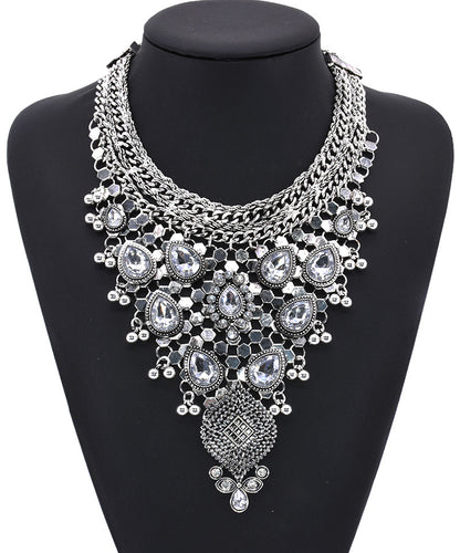 Alloy Diamond Short Necklace