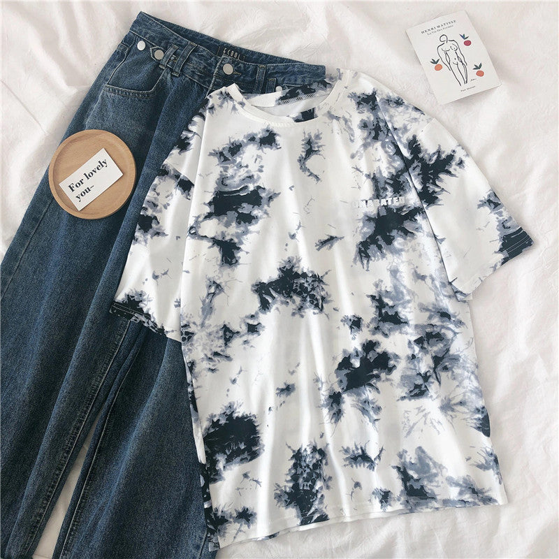 Tie-Dye Printed Short-Sleeved T-Shirt