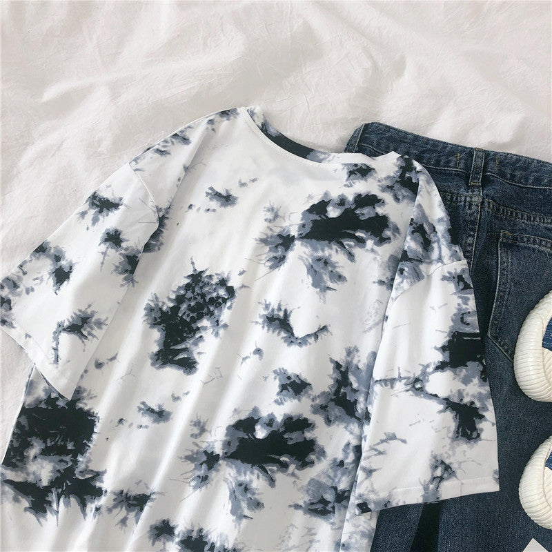 Tie-Dye Printed Short-Sleeved T-Shirt