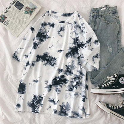 Tie-Dye Printed Short-Sleeved T-Shirt