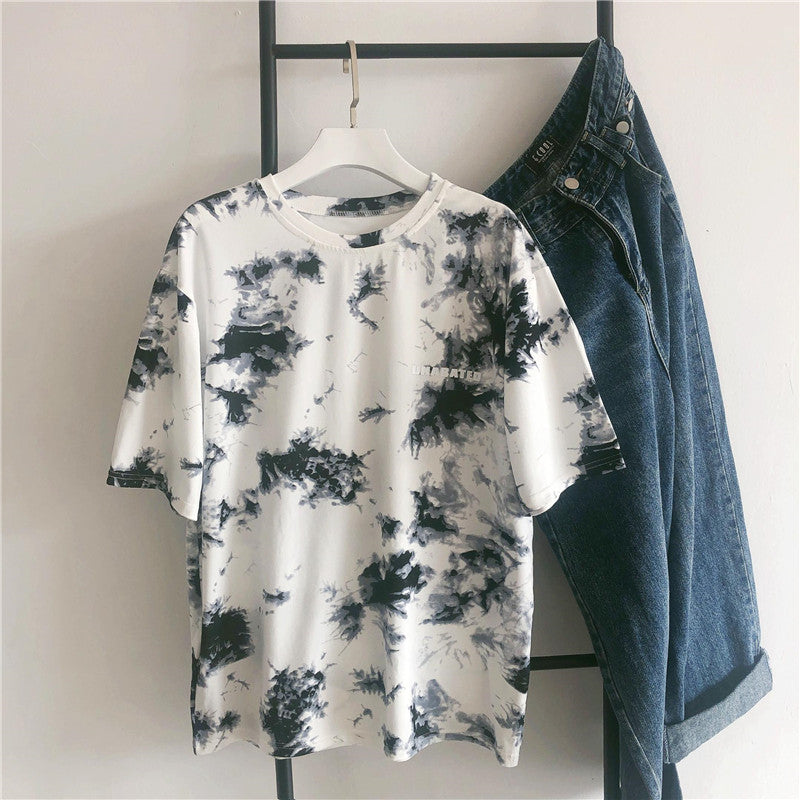 Tie-Dye Printed Short-Sleeved T-Shirt