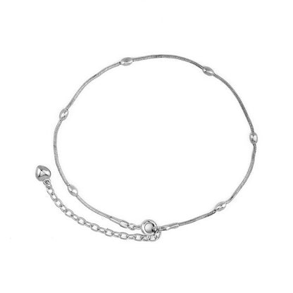 Love Peach Heart Five Pointed Star Women's Anklet