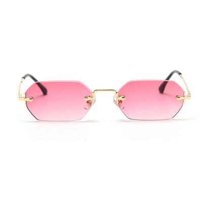 Fashion Polygonal Rimless Sunglasses