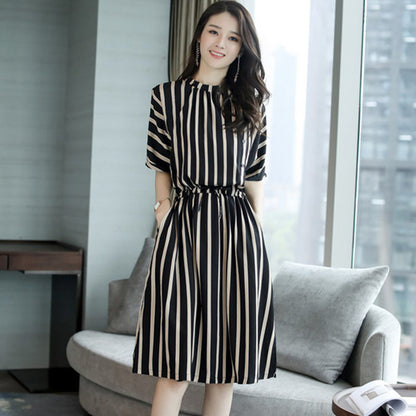 Fashion Slim Temperament Loose And Thin Short-Sleeved Dress