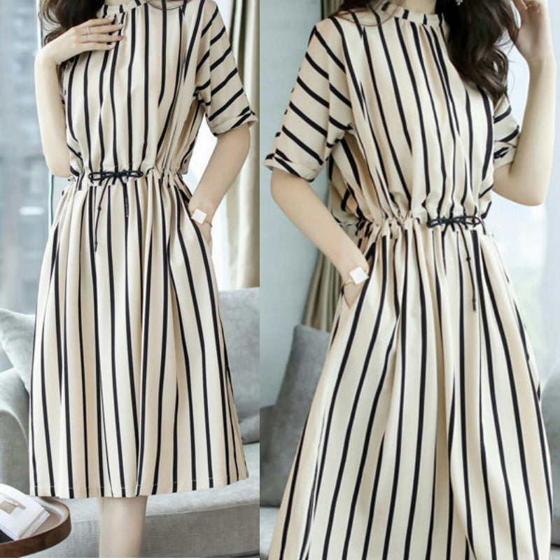 Fashion Slim Temperament Loose And Thin Short-Sleeved Dress