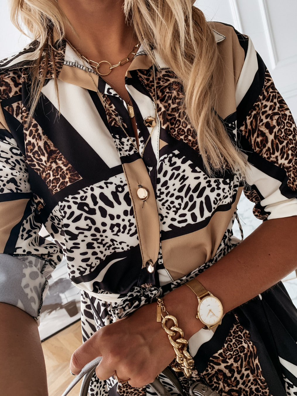 Fashion Printed Shirt Short Skirt Dress