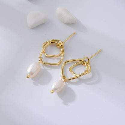 Temperament Simple Pearl Earrings