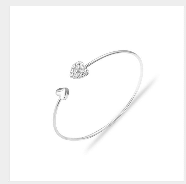 Full Diamond Heart-Shaped Bracelet