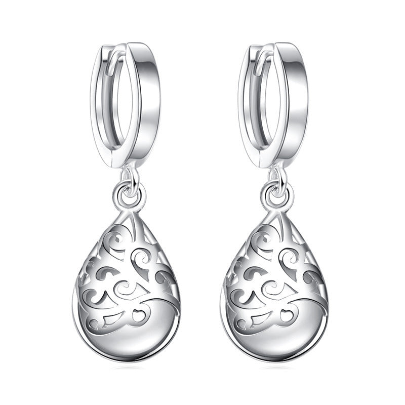 925 Silver-Plated Fashion Trend Moonlight Opal Totem Ear Jewelry Earrings