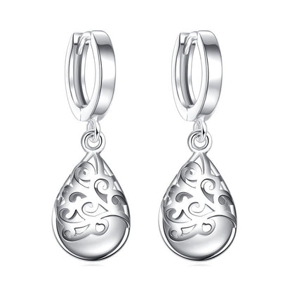 925 Silver-Plated Fashion Trend Moonlight Opal Totem Ear Jewelry Earrings