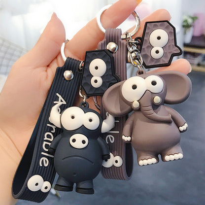 Cute Elephant Keychain Cute Cartoon Cow Car Key Chain