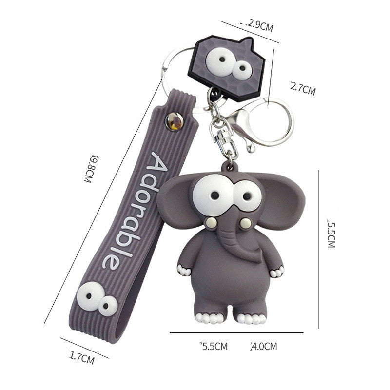 Cute Elephant Keychain Cute Cartoon Cow Car Key Chain