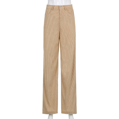 Corduroy Wide-Leg Casual Trousers