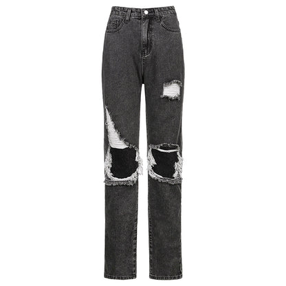 Fashion Jeans With Irregular Pockets