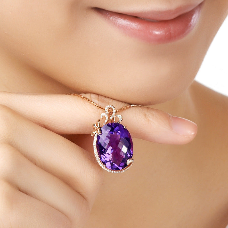 Luxury Carat Synthetic Amethyst Pendant