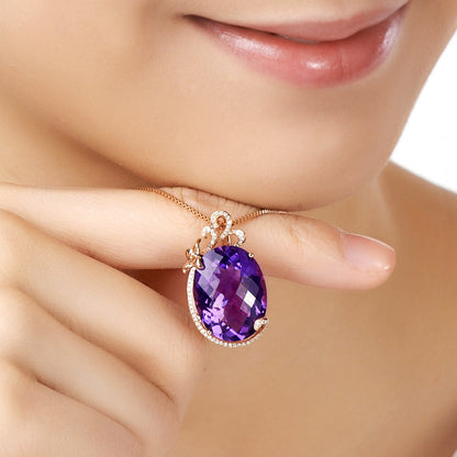 Luxury Carat Synthetic Amethyst Pendant