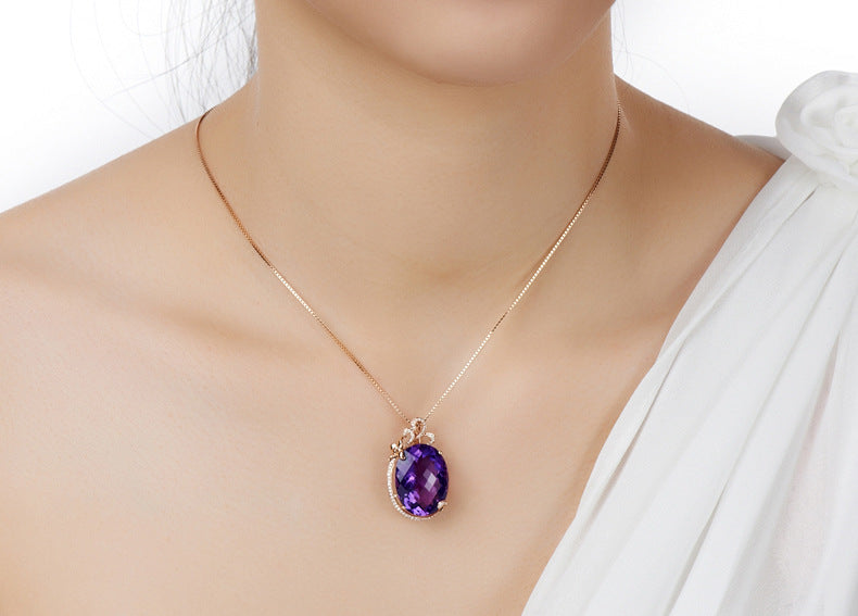 Luxury Carat Synthetic Amethyst Pendant