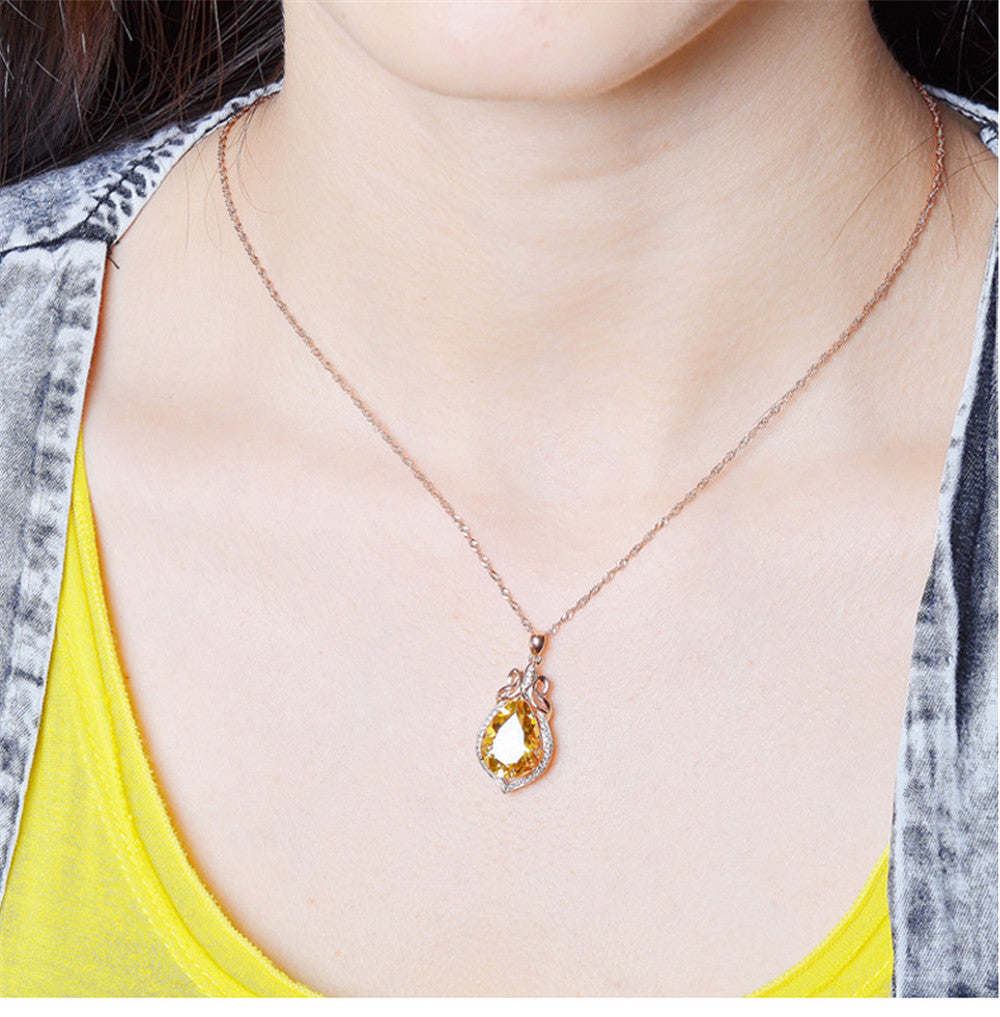 Natural Citrine Colored Gemstone Pendant