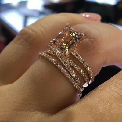 Wedding Rings For Women Luxury Jewelry Bridal Engagement Cubic Zirconia Ring