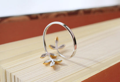 Small Olive Branch Leaf Ring Simple Ring