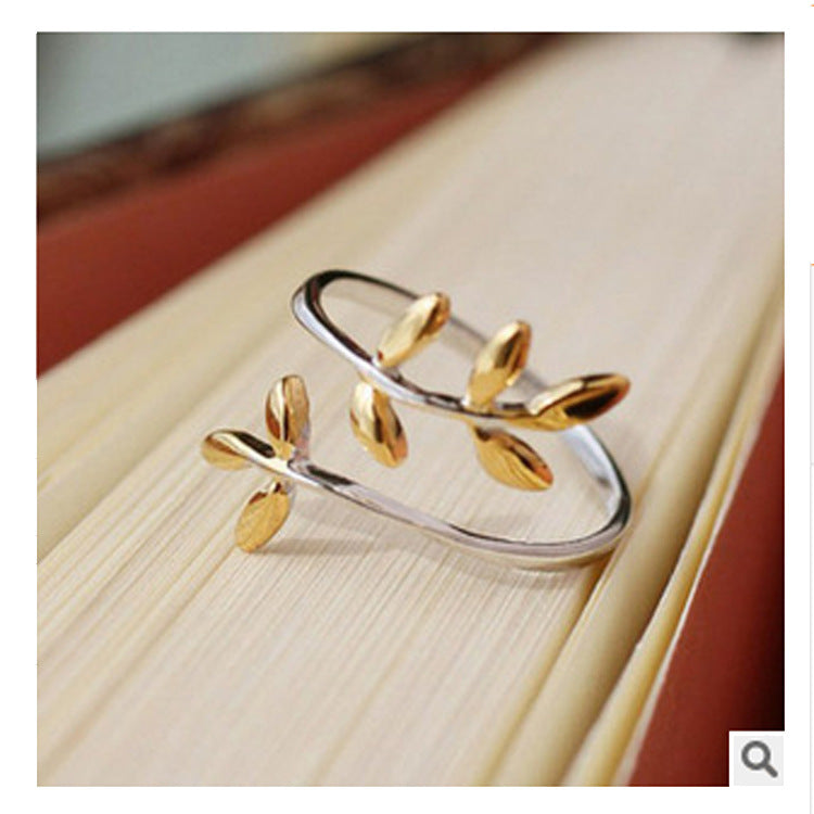 Small Olive Branch Leaf Ring Simple Ring