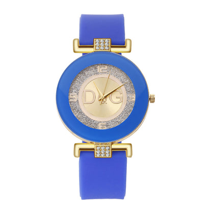 Diamond-Studded Fashion Silicone Watch