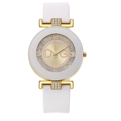 Diamond-Studded Fashion Silicone Watch