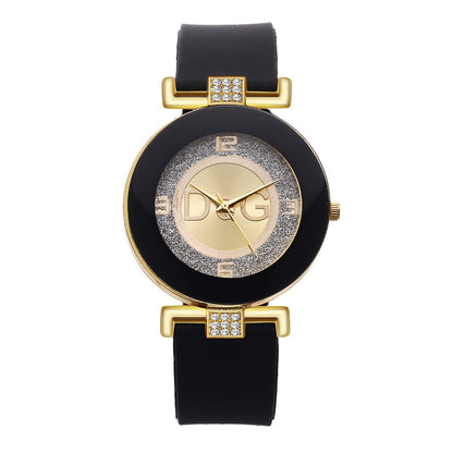 Diamond-Studded Fashion Silicone Watch