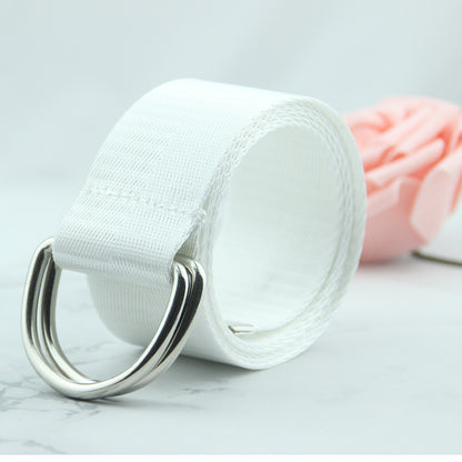 Women's double loop canvas belt