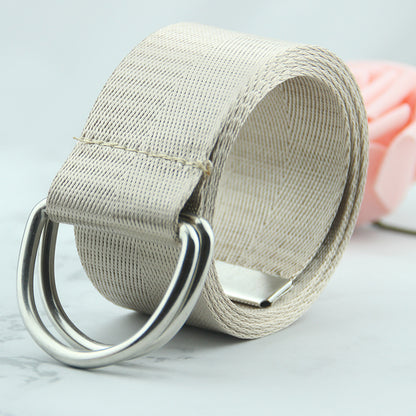 Women's double loop canvas belt