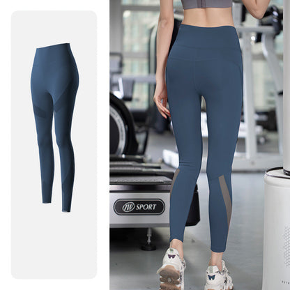 Yoga pants pocket running sports cropped trousers