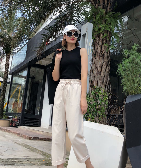 Cotton Cropped Trousers Women Loose Pants