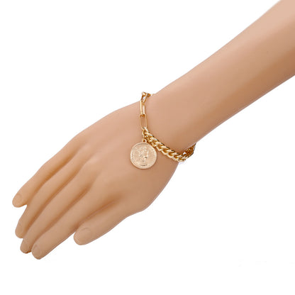 Creative Asymmetric Metal Chain Coin Bracelet