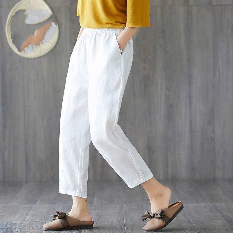 Loose And Thin Waist Pants Summer Thin Cropped Pants