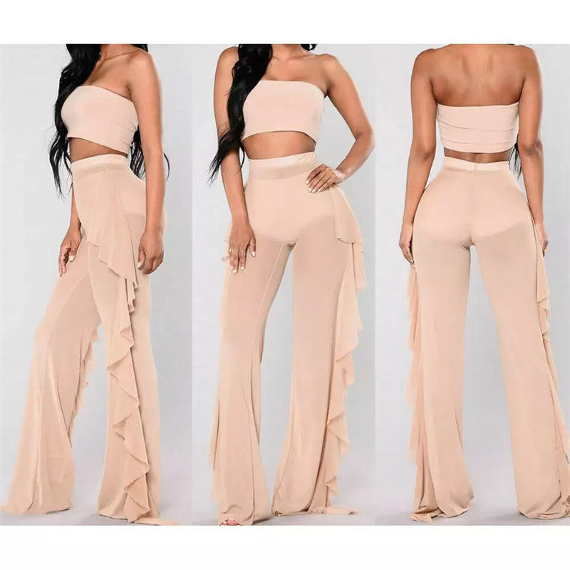 Mesh Folds See-through Beach Pants