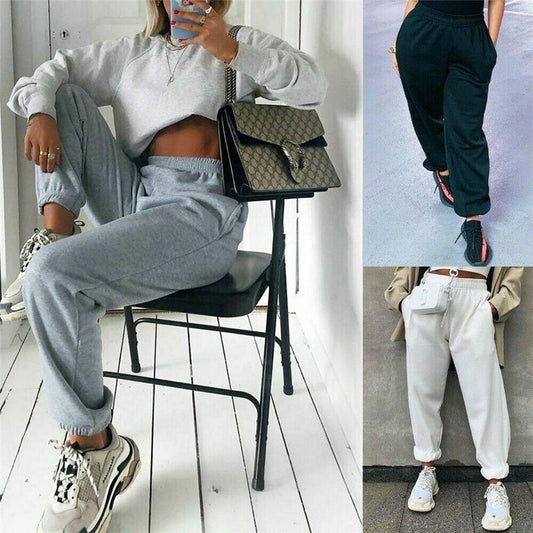 Pure Color Plus Velvet Casual Loose Trousers