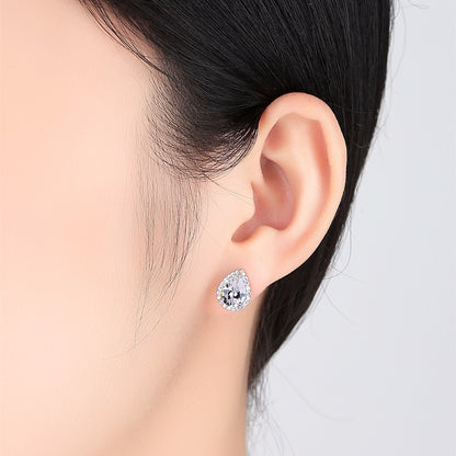 Classic Drop Pear Shaped Heart And Arrow Earrings