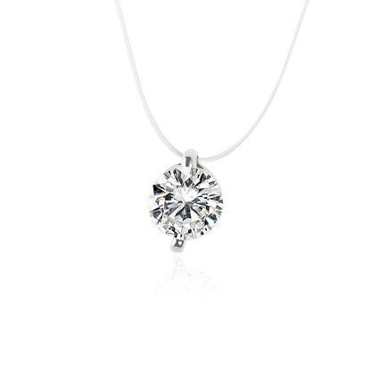 Diamond Zircon Pendant Necklace